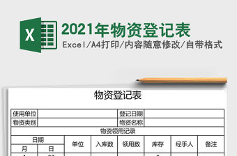 2021年物資登記表