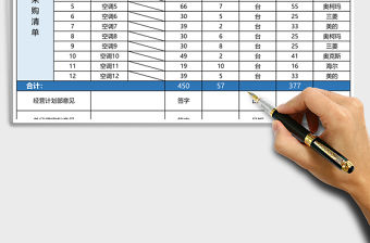企業原料采購申請表excel表格模板