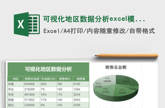 可視化地區數據分析excel模板表格