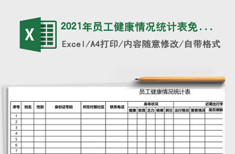 2021年員工健康情況統計表免費下載
