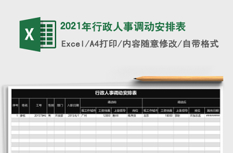 2021年行政人事調(diào)動(dòng)安排表
