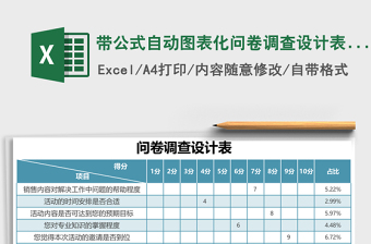 帶公式自動(dòng)圖表化問(wèn)卷調(diào)查設(shè)計(jì)表excel表格模板