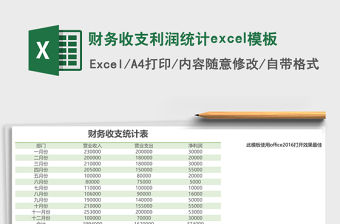 財務收支利潤統計excel模板