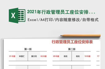 2021年行政管理員工座位安排表