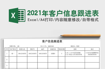 2021年客戶信息跟進表