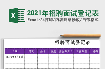 2021年招聘面試登記表