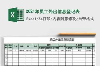 2021年員工外出信息登記表