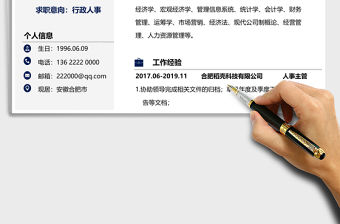 2021年簡約求職簡歷（人事行政）