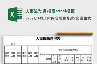 人事流動月報表excel模板