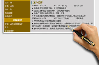 互聯(lián)網(wǎng)視覺設(shè)計師Excel簡歷表格模版