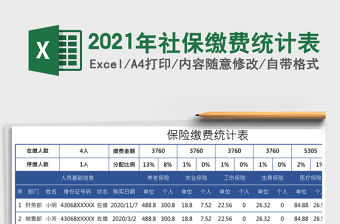 2021年社保繳費統(tǒng)計表
