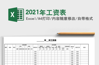2021年工資表