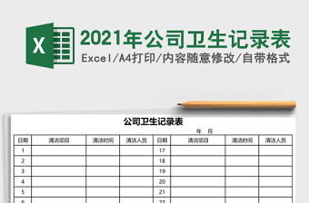 2021年公司衛(wèi)生記錄表