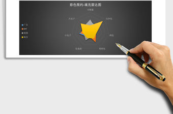 黑色簡約填充雷達圖excel模板