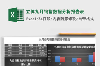 立體九月銷售數據分析報告表