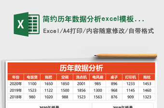 簡約歷年數據分析excel模板表格