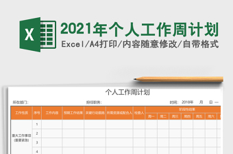 2021年個人工作周計劃