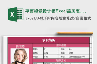 平面視覺設(shè)計師Excel簡歷表格模板