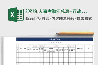 2021年人事考勤匯總表-行政管理