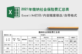 2021年繳納社會保險費匯總表