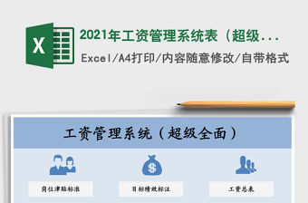 2021年工資管理系統表（超級全面）