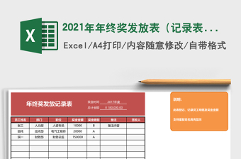 2021年年終獎(jiǎng)發(fā)放表（記錄表+簽字表）