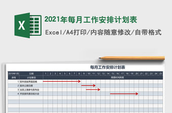 2021年每月工作安排計劃表