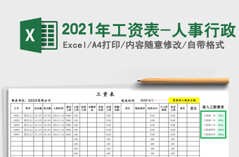 2021年工資表-人事行政