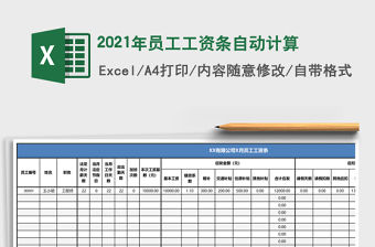 2021年員工工資條自動計算