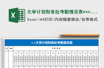 大學計劃財務處考勤情況表excel模板