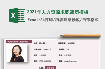 2021年人力資源求職簡歷模板