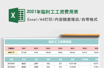 2021年臨時(shí)工工資費(fèi)用表
