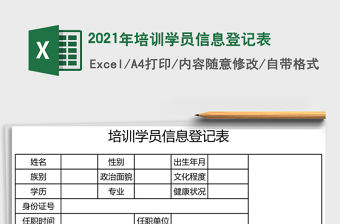 2021年培訓(xùn)學(xué)員信息登記表