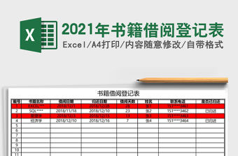 2021年書籍借閱登記表