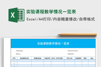 實驗課程教學情況一覽表
