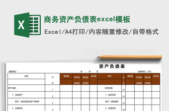 商務資產負債表excel模板