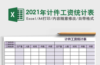 2021年計件工資統計表
