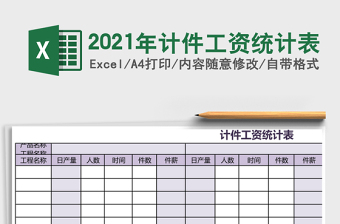 2021年計件工資統(tǒng)計表