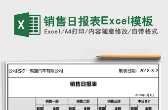 銷售日?qǐng)?bào)表Excel模板