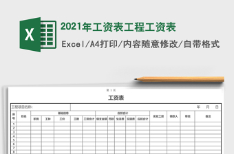 2021年工資表工程工資表