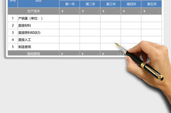 生產企業總成本費用預估預測表excel表格模板