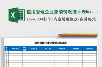 信用管理企業業績情況統計表Excel模板