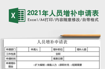 2021年人員增補申請表