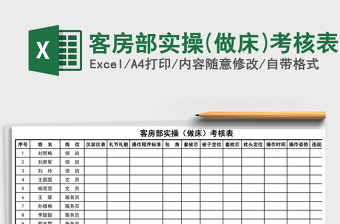 客房部實操(做床)考核表