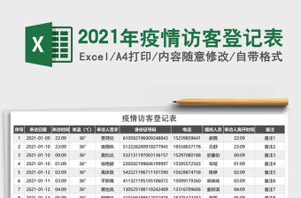 2021年疫情訪客登記表