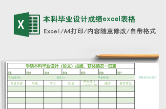 本科畢業(yè)設(shè)計成績excel表格