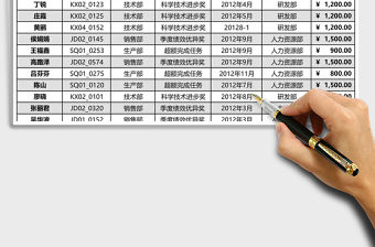 年度獲得獎勵情況統計表Excel表格