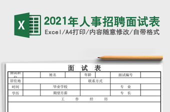 2021年人事招聘面試表