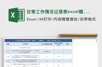 日常工作情況記錄表excel模板