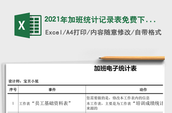 2021年加班統(tǒng)計記錄表免費下載